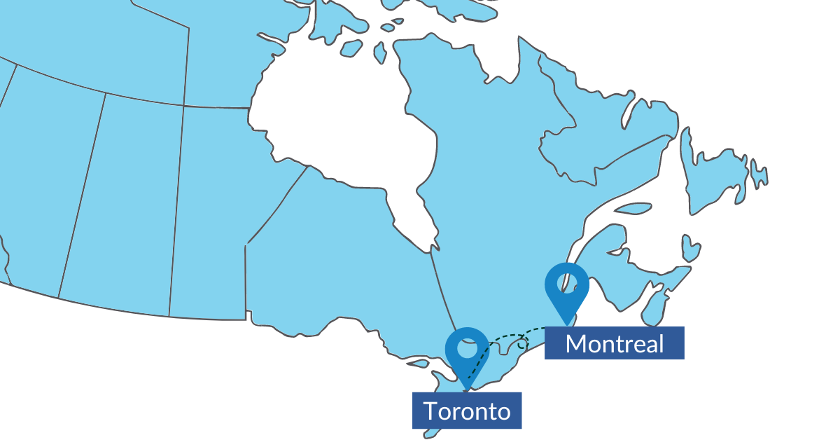 Shipping from Toronto to Montreal
